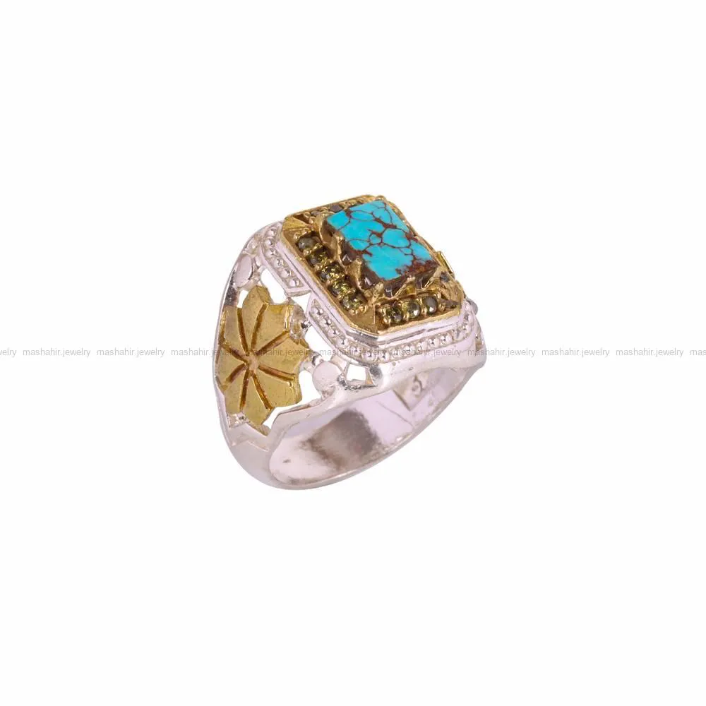 انگشتر فیروزه شجری مردانه کد 4533