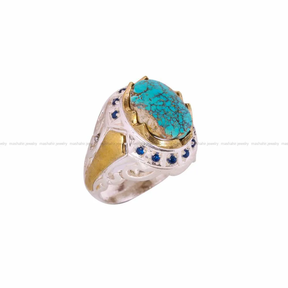 انگشتر فیروزه شجری مردانه کد 4535
