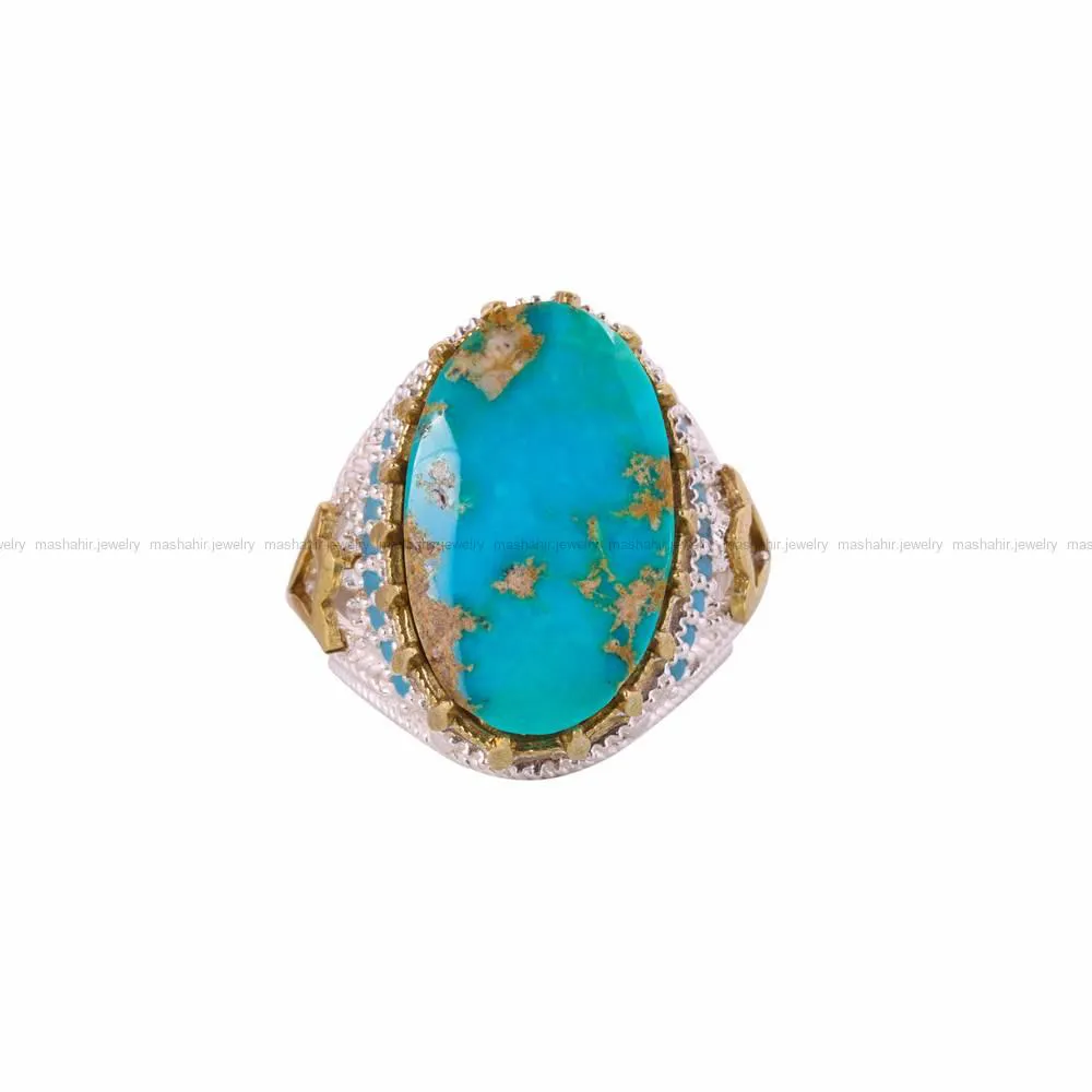انگشتر فیروزه شجری مردانه کد 4538