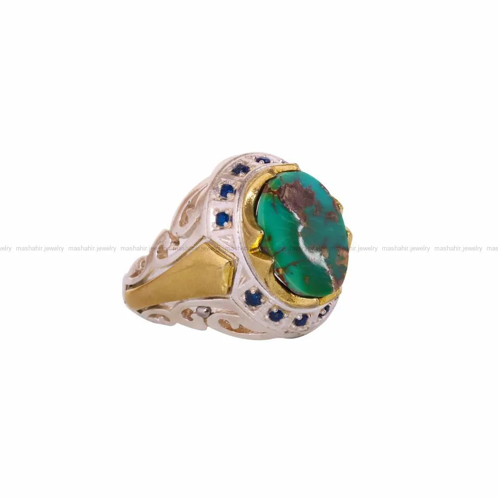 انگشتر فیروزه شجری مردانه کد 4539