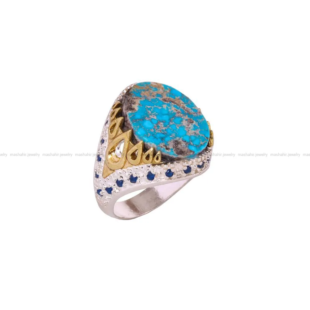 انگشتر فیروزه شجری مردانه کد 4541