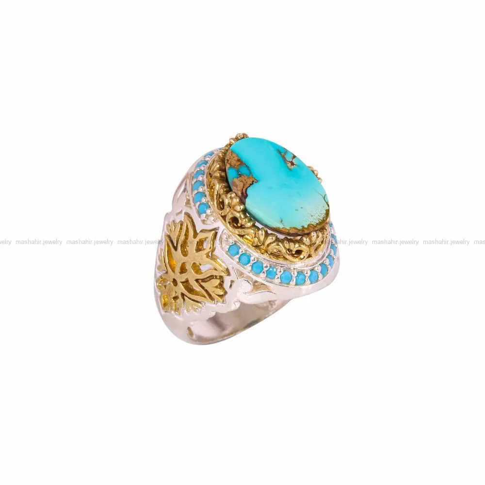 انگشتر فیروزه شجری مردانه کد 4544