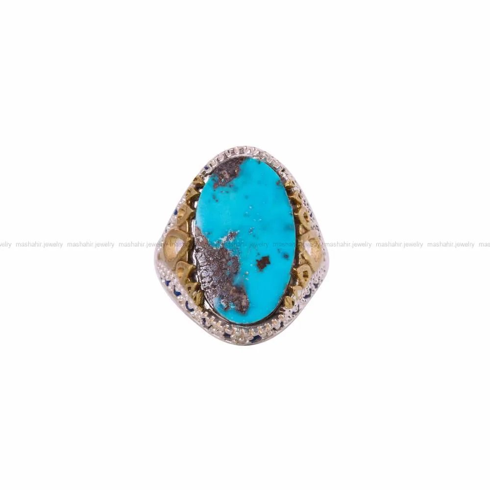 انگشتر فیروزه شجری مردانه کد 4549