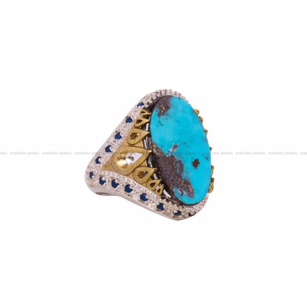 انگشتر فیروزه شجری مردانه کد 4549