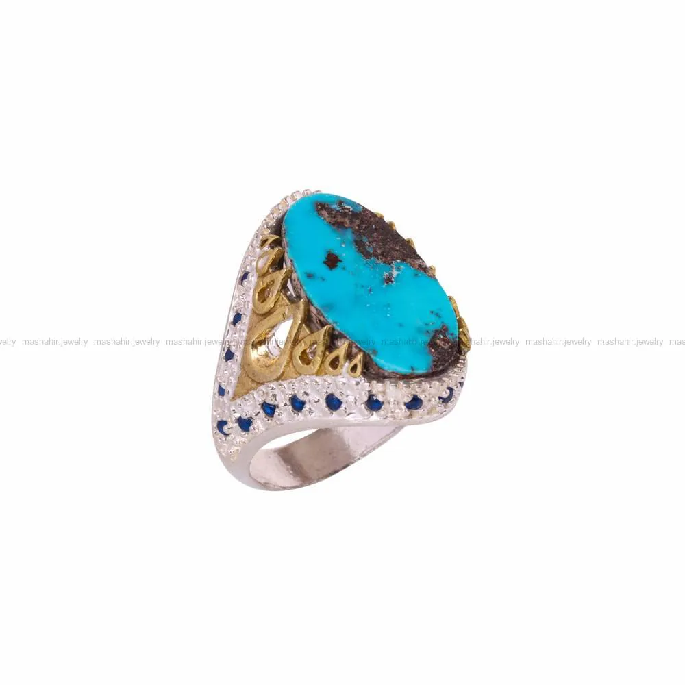 انگشتر فیروزه شجری مردانه کد 4549