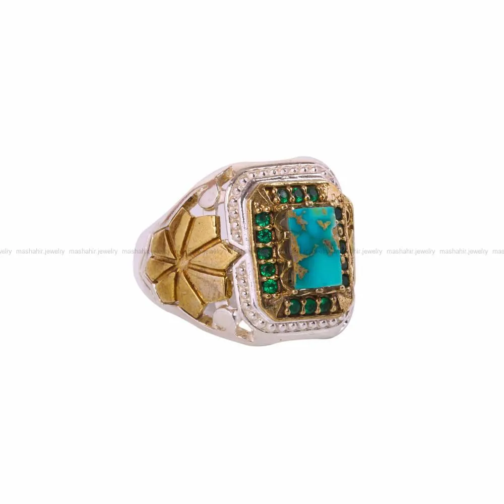 انگشتر فیروزه شجری مردانه کد 4554