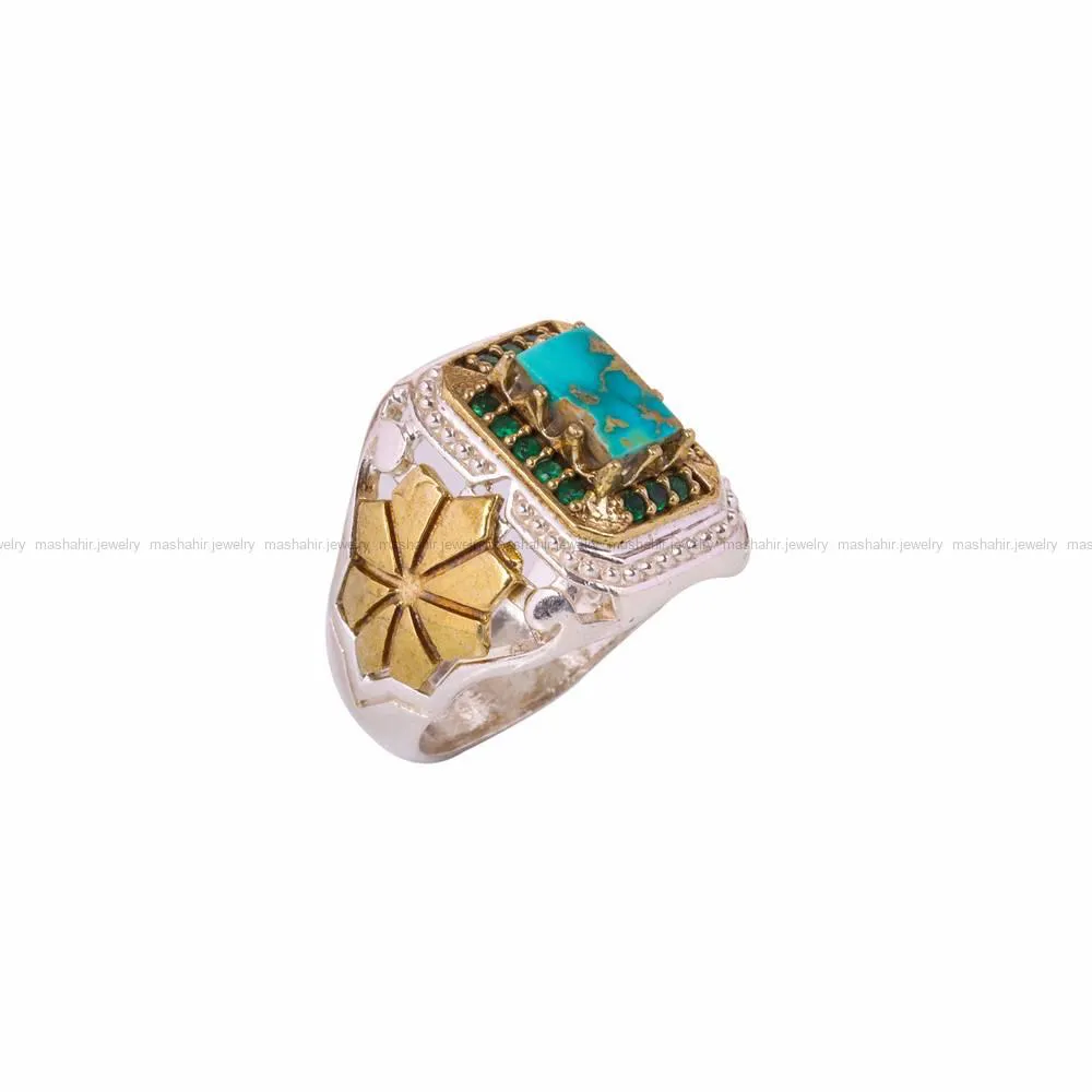 انگشتر فیروزه شجری مردانه کد 4554