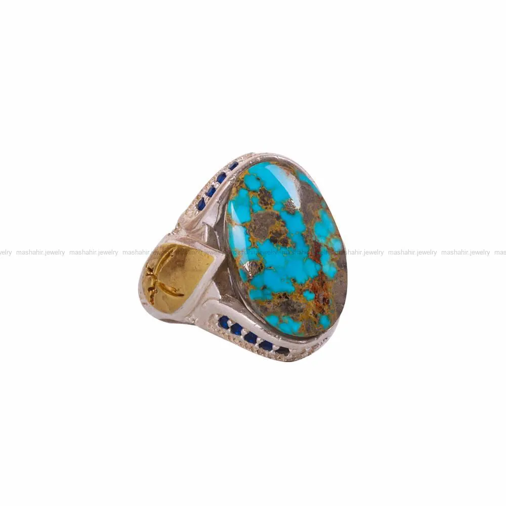 انگشتر فیروزه شجری مردانه کد 4561