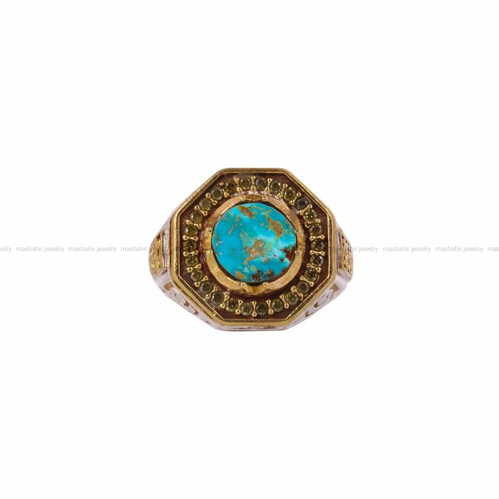 انگشتر فیروزه شجری مردانه کد 4562