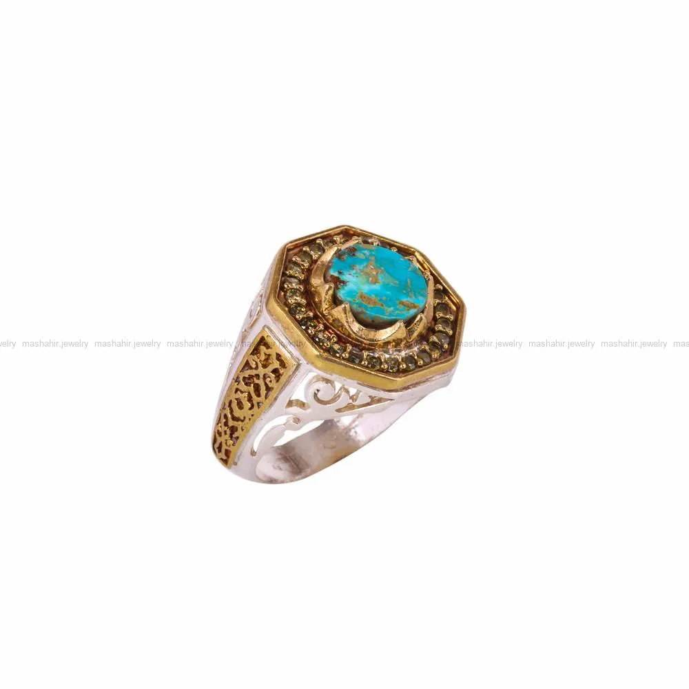 انگشتر فیروزه شجری مردانه کد 4562