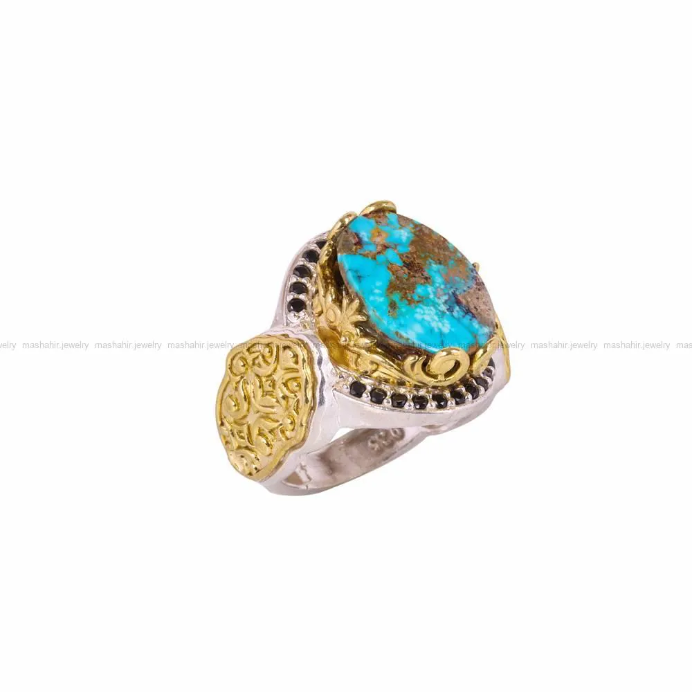 انگشتر فیروزه شجری مردانه کد 4563