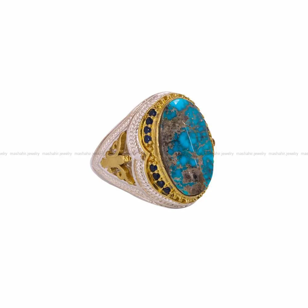انگشتر فیروزه شجری مردانه کد 4564