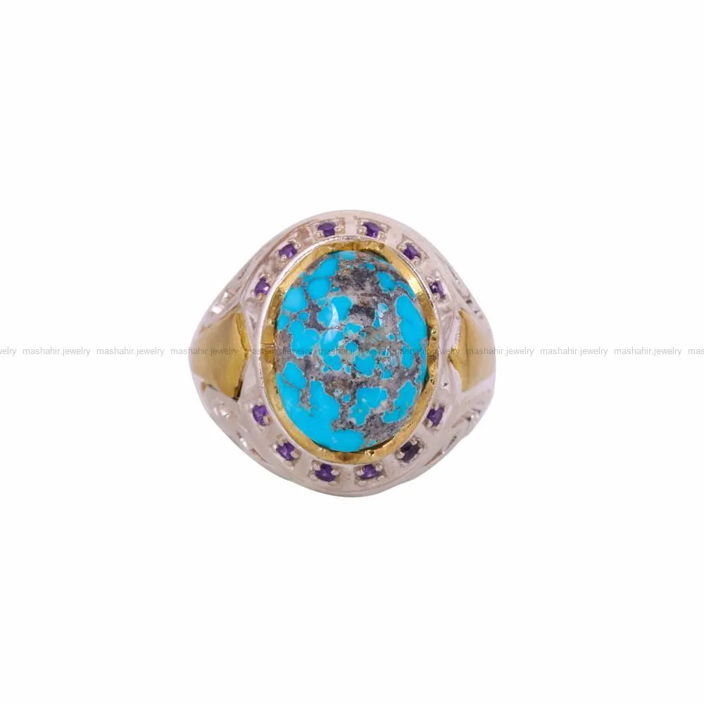 انگشتر فیروزه شجری مردانه کد 4565