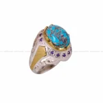انگشتر فیروزه شجری مردانه کد 4565