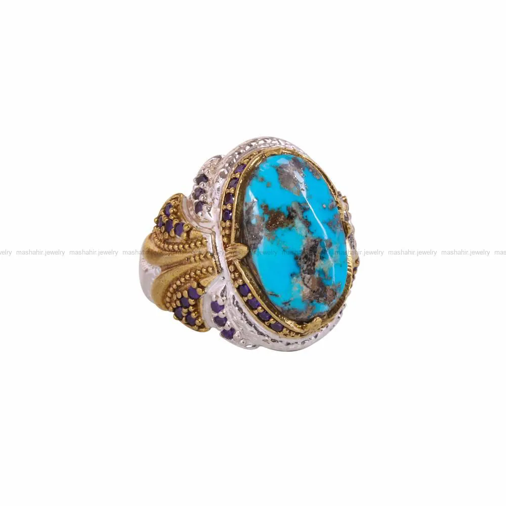 انگشتر فیروزه شجری مردانه کد 4566