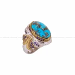 انگشتر فیروزه شجری مردانه کد 4566