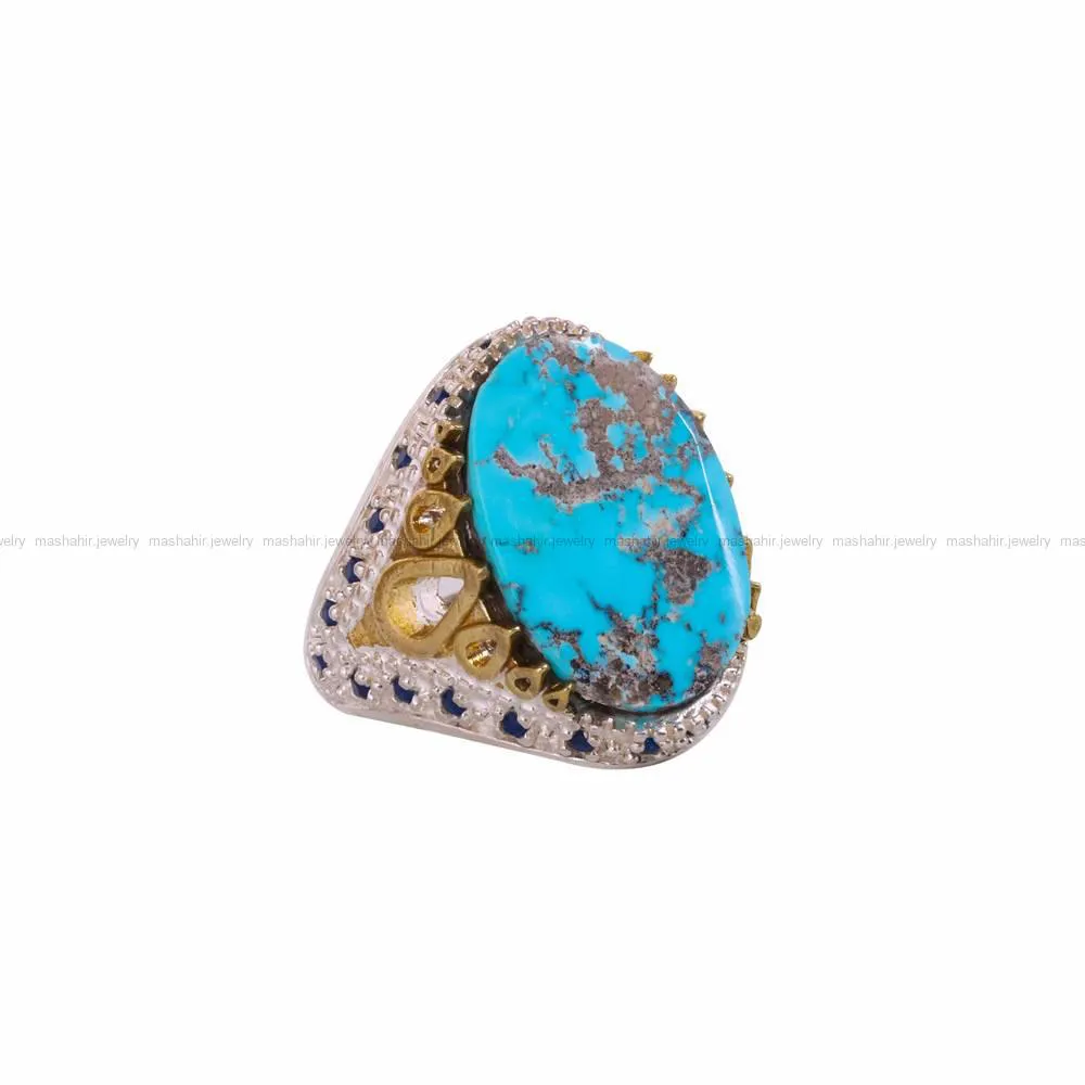 انگشتر فیروزه شجری مردانه کد 4568