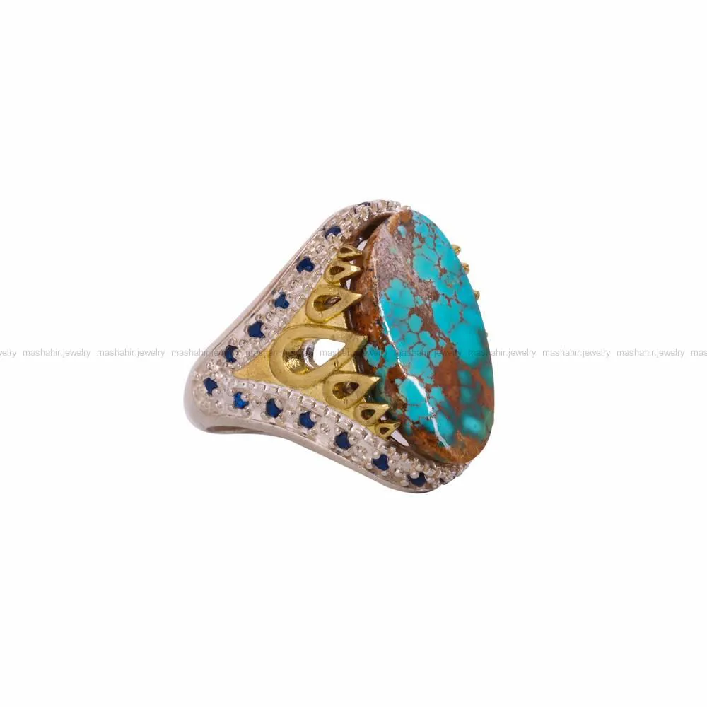 انگشتر فیروزه شجری مردانه کد 4569