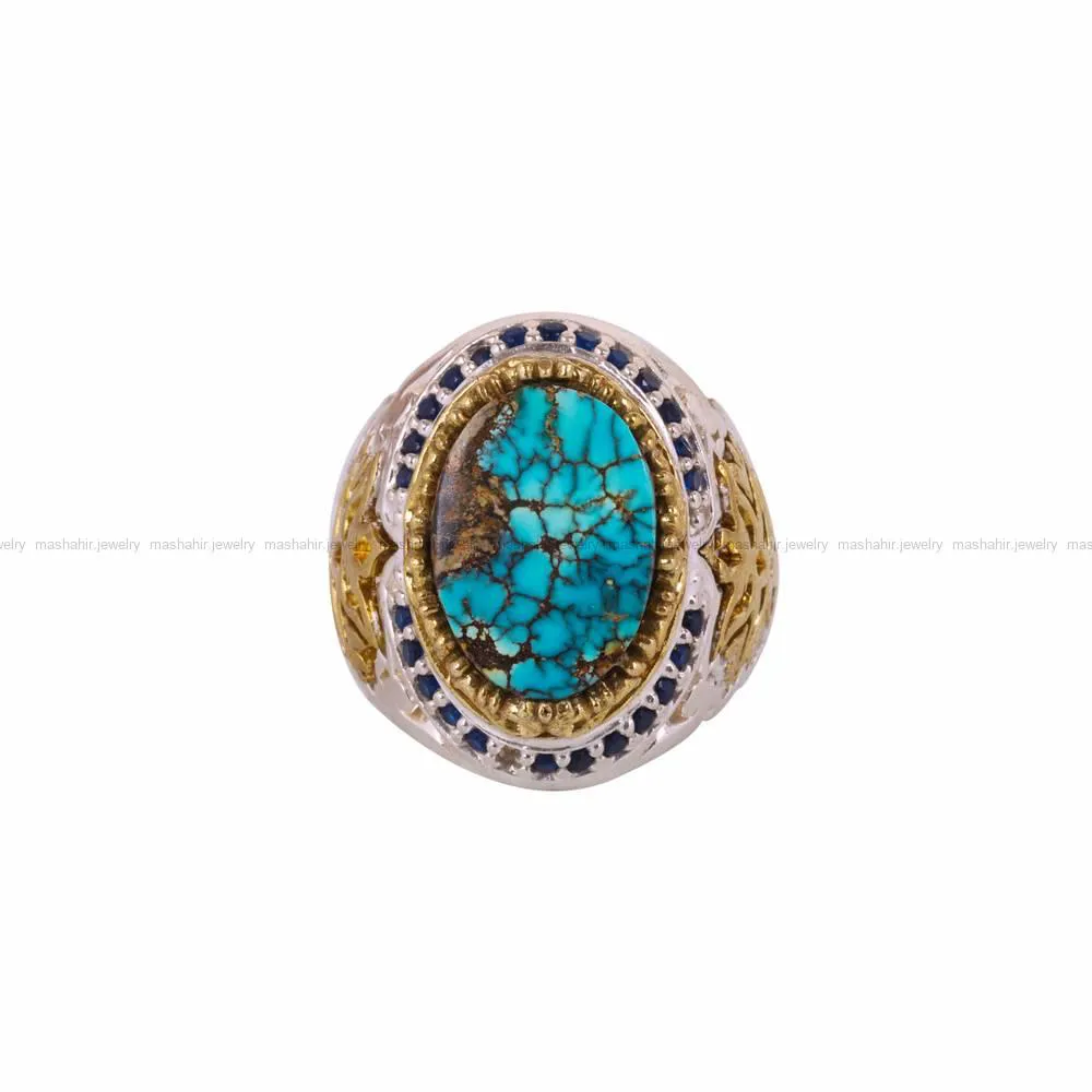 انگشتر فیروزه شجری مردانه کد 4570