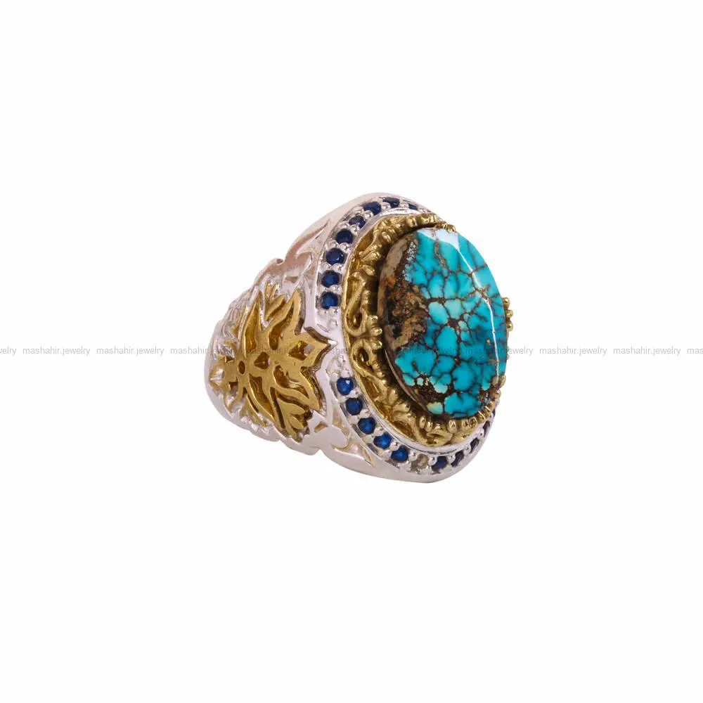 انگشتر فیروزه شجری مردانه کد 4570
