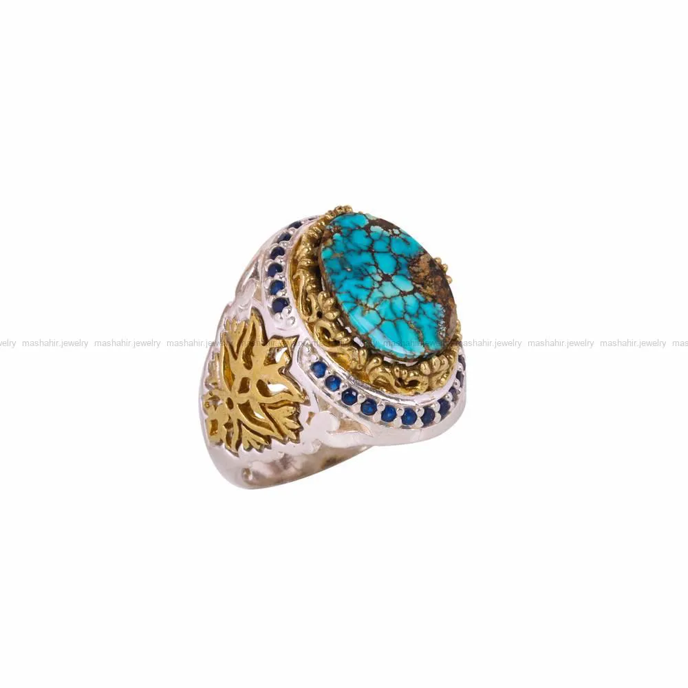 انگشتر فیروزه شجری مردانه کد 4570