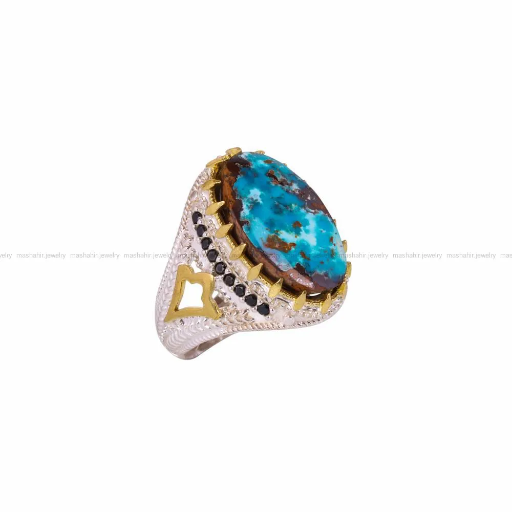 انگشتر فیروزه شجری مردانه کد 4573