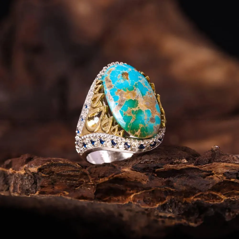 انگشتر فیروزه شجری مردانه کد 4528
