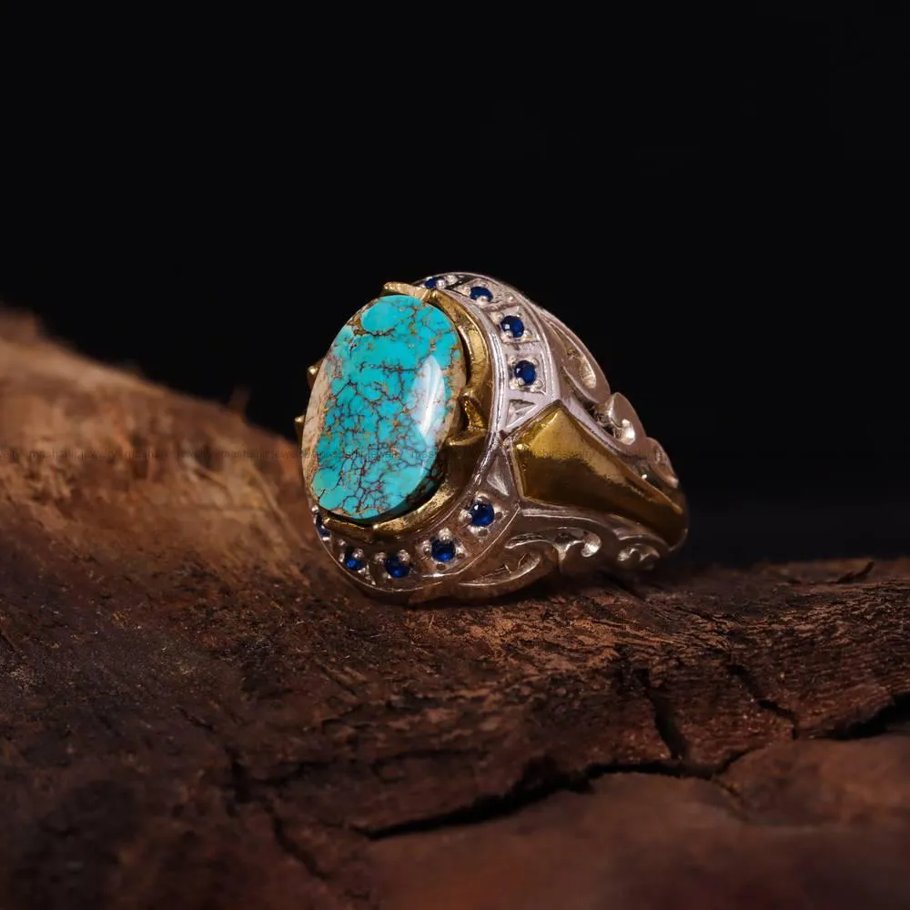 انگشتر فیروزه شجری مردانه کد 4535
