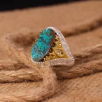 انگشتر فیروزه شجری مردانه کد 4551