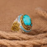 انگشتر فیروزه شجری مردانه کد 4553