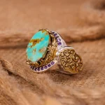 انگشتر فیروزه شجری مردانه کد 4557