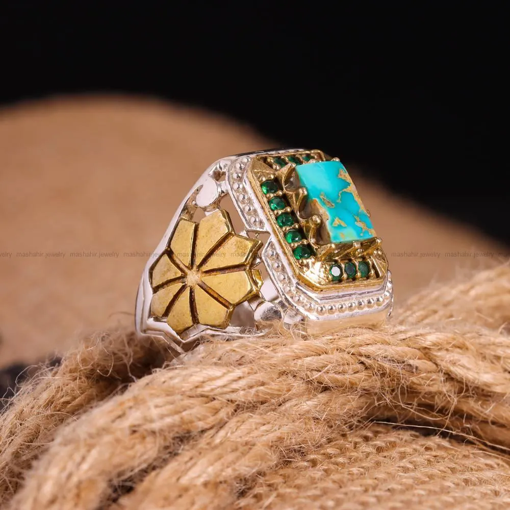 انگشتر فیروزه شجری مردانه کد 4574