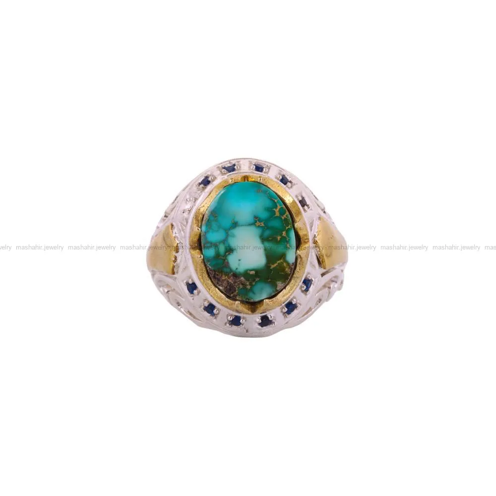 انگشتر فیروزه شجری مردانه کد 4455