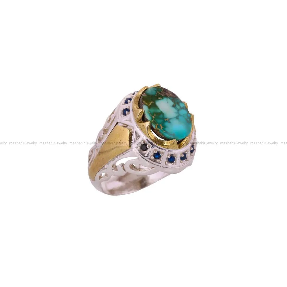 انگشتر فیروزه شجری مردانه کد 4455
