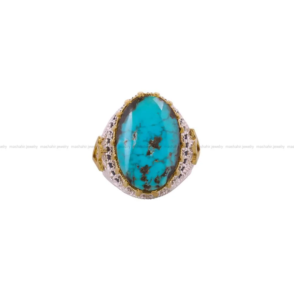 انگشتر فیروزه شجری مردانه کد 4457