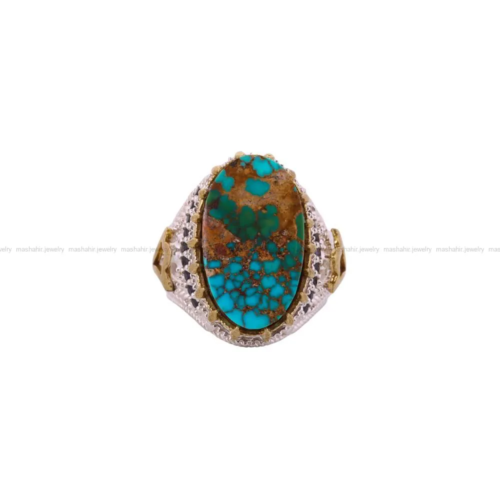 انگشتر فیروزه شجری مردانه کد 4460