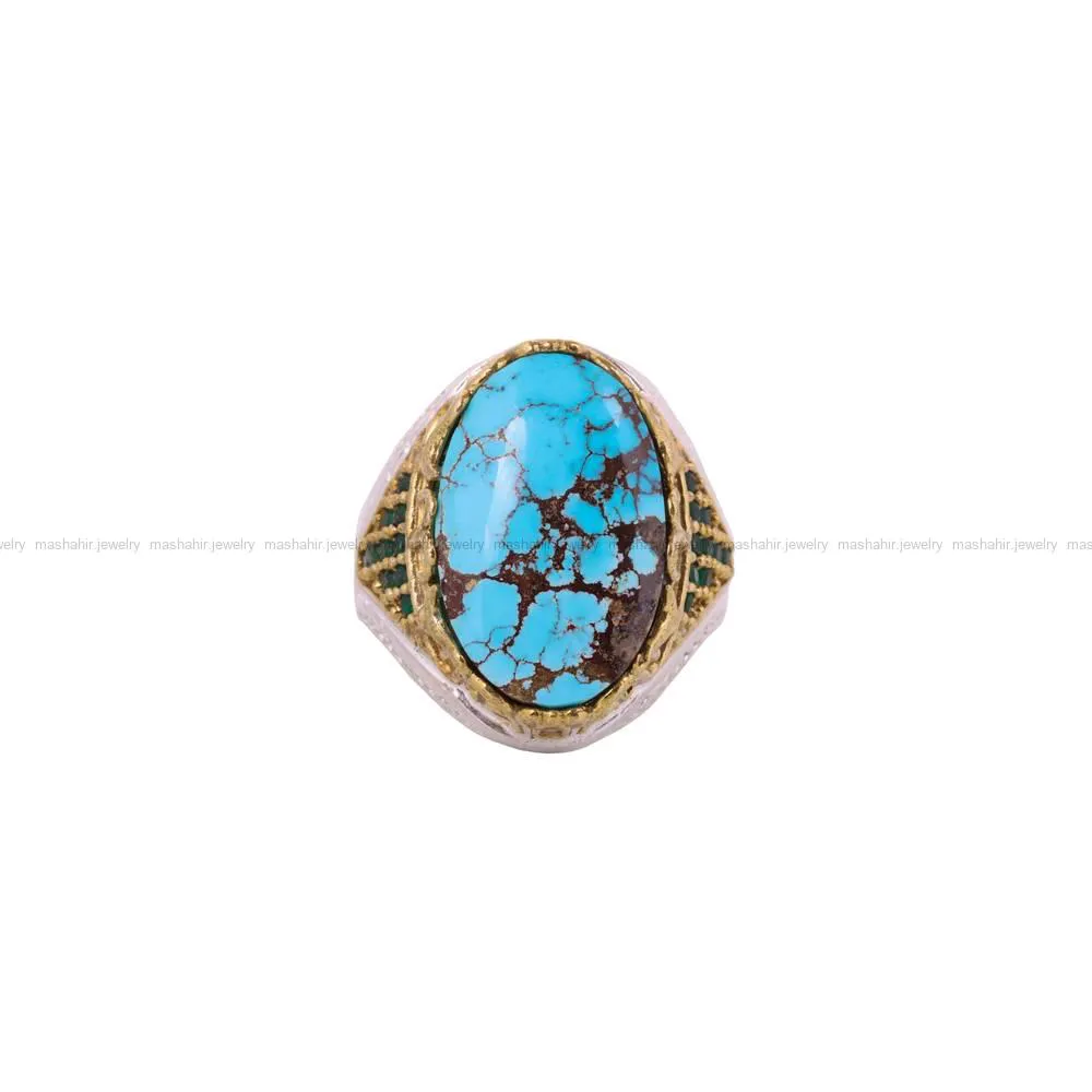 انگشتر فیروزه شجری مردانه کد 4461