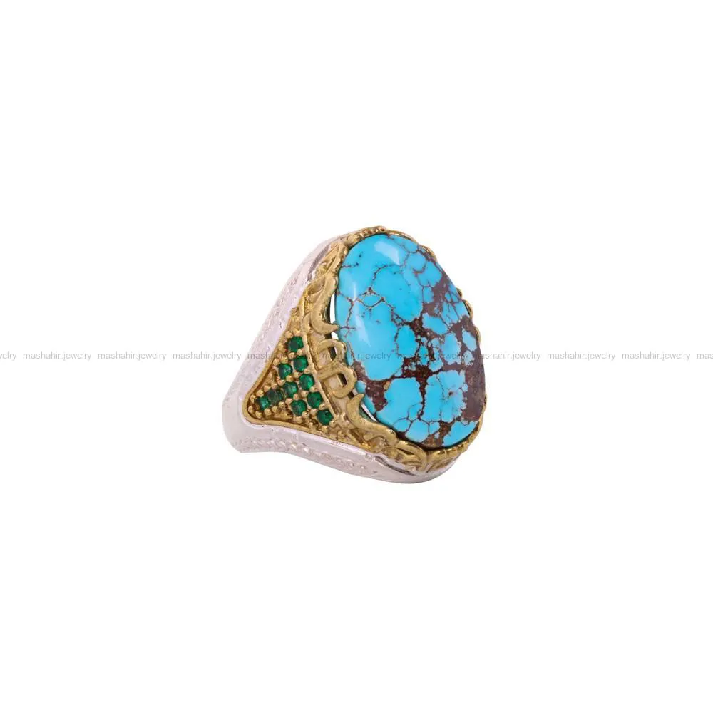 انگشتر فیروزه شجری مردانه کد 4461