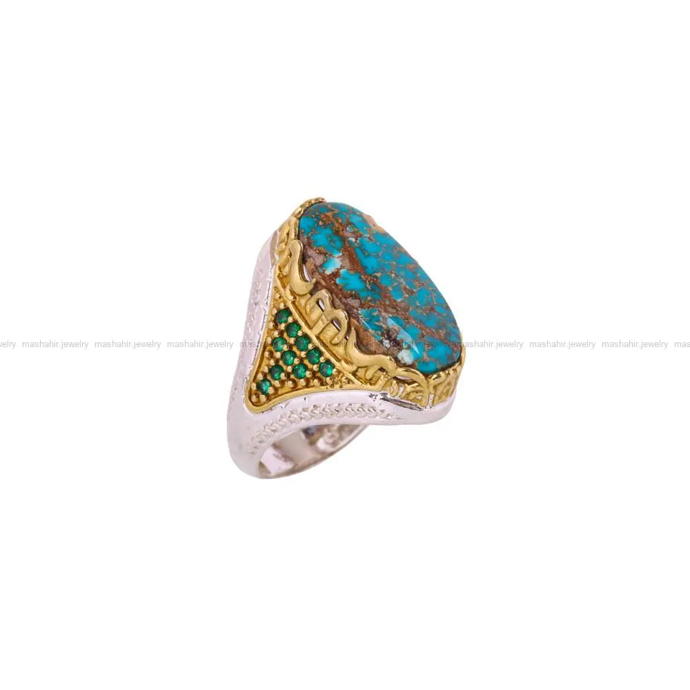 انگشتر فیروزه شجری مردانه کد 4463