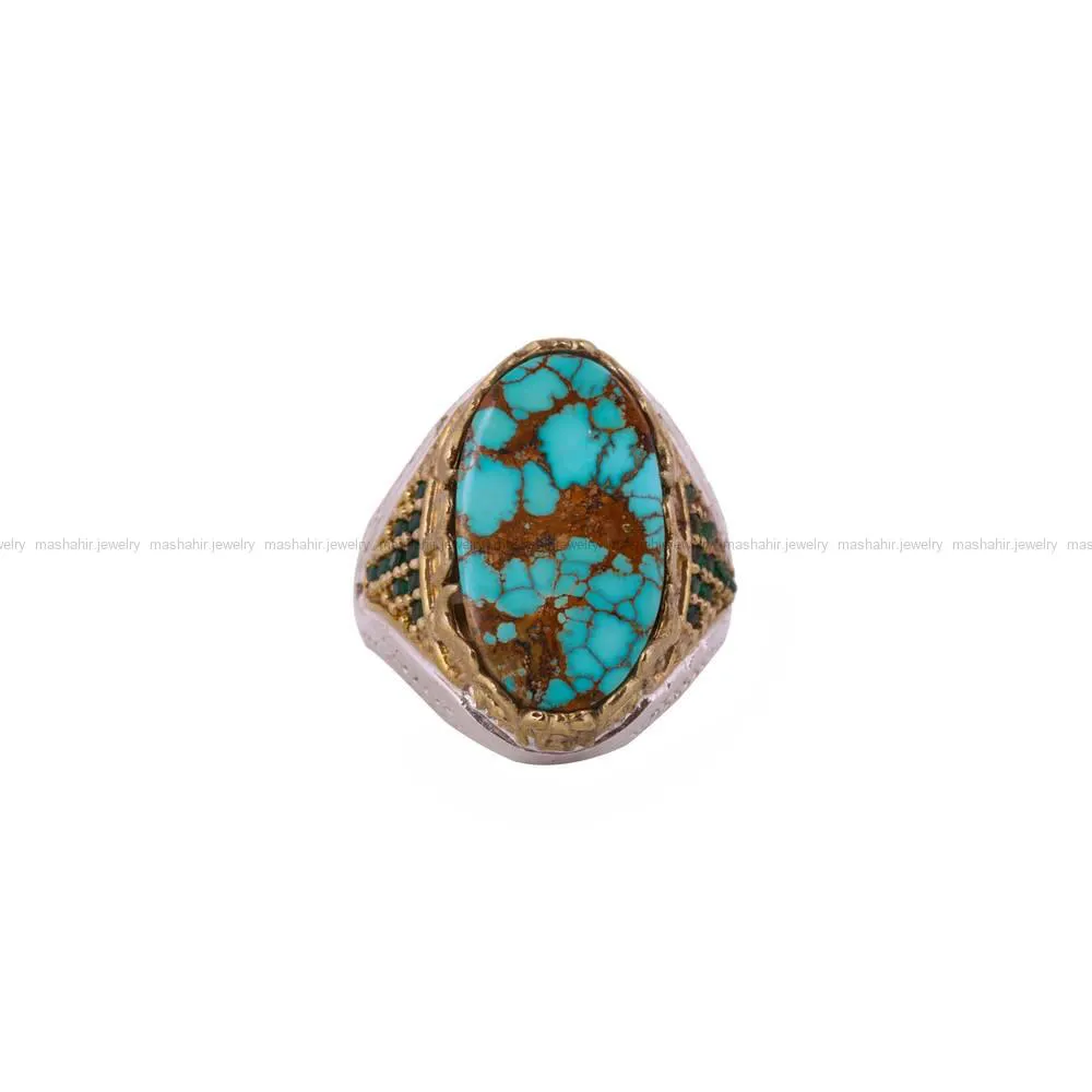 انگشتر فیروزه شجری مردانه کد 4467