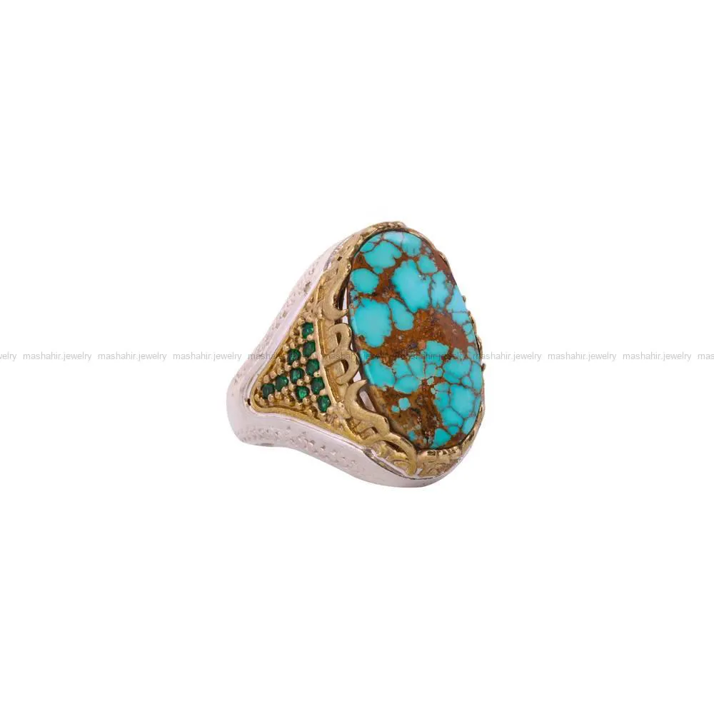 انگشتر فیروزه شجری مردانه کد 4467