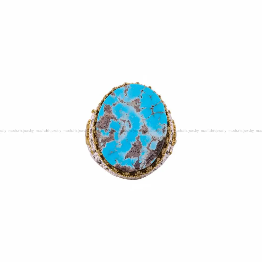 انگشتر فیروزه شجری مردانه کد 4468