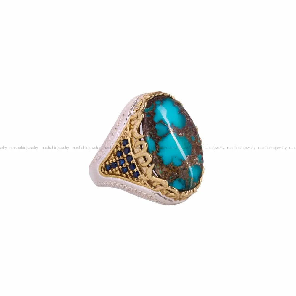 انگشتر فیروزه شجری مردانه کد 4469