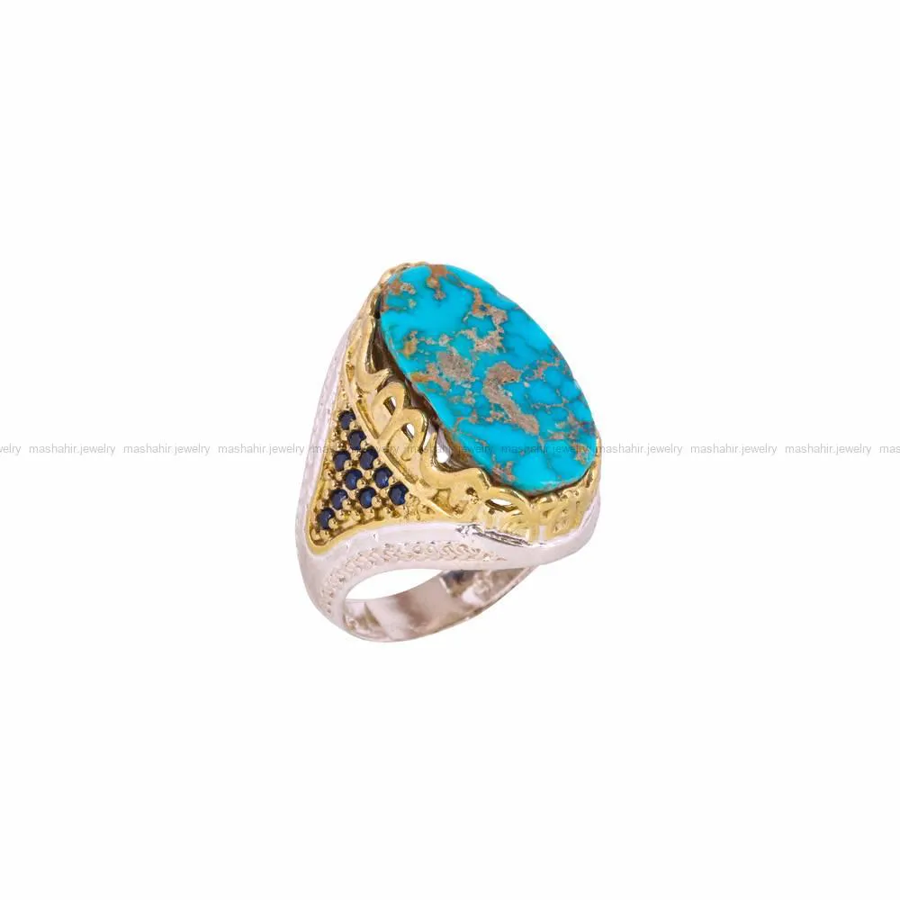 انگشتر فیروزه شجری مردانه کد 4470