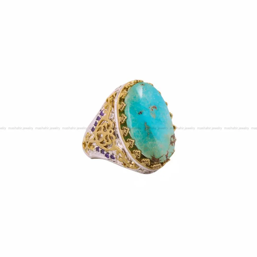 انگشتر فیروزه شجری مردانه کد 4473