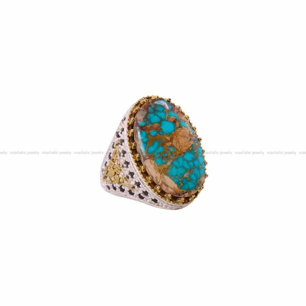 انگشتر فیروزه شجری مردانه کد 4479