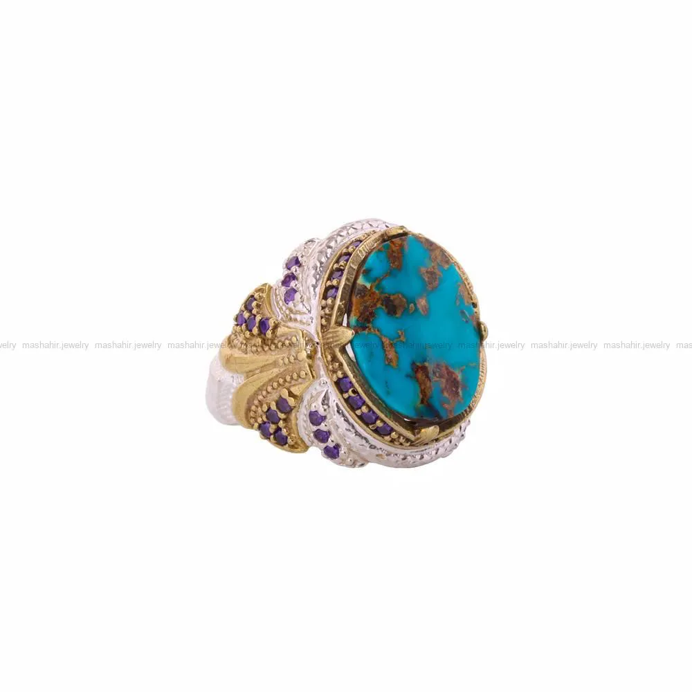انگشتر فیروزه شجری مردانه کد 4480