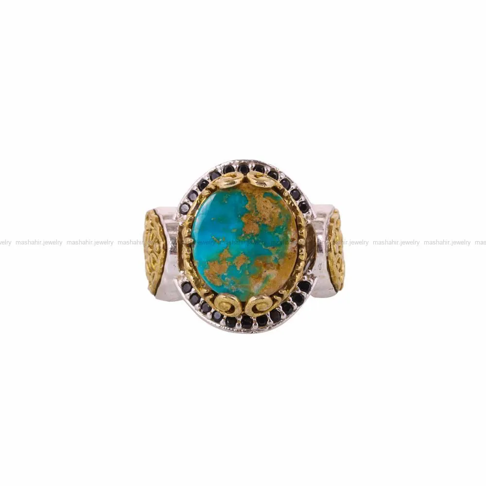 انگشتر فیروزه شجری مردانه کد 4483