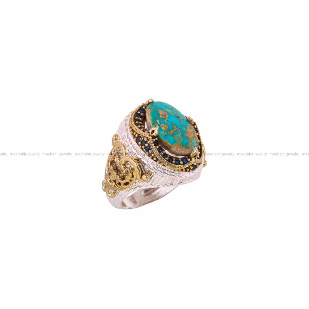 انگشتر فیروزه شجری مردانه کد 4491