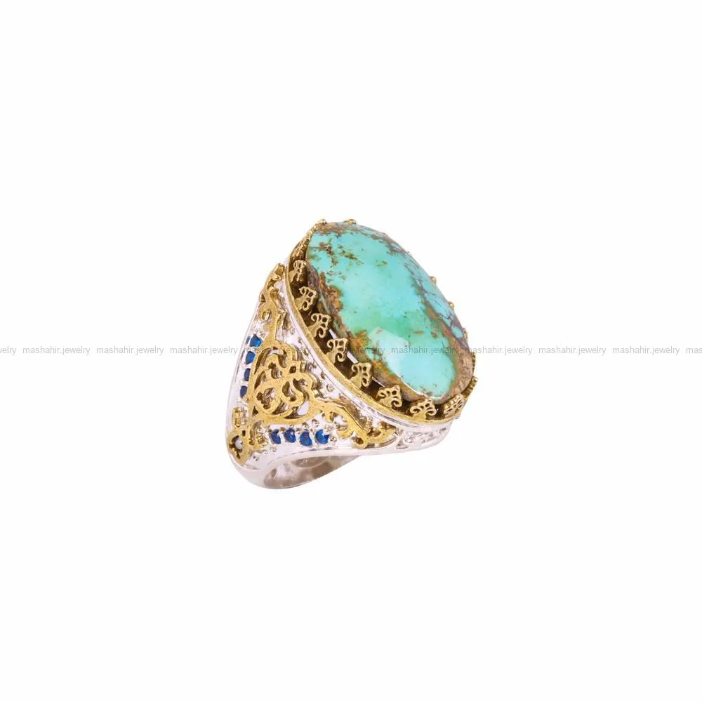 انگشتر فیروزه شجری مردانه کد 4493